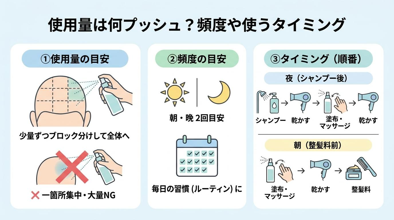 チャップアップの使用量・頻度・使うタイミングの図解