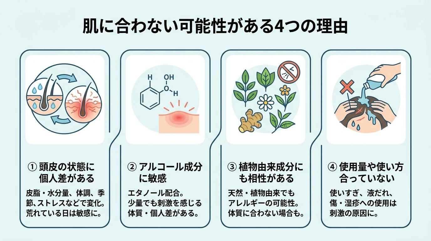 肌に合わない可能性がある4つの理由の図解