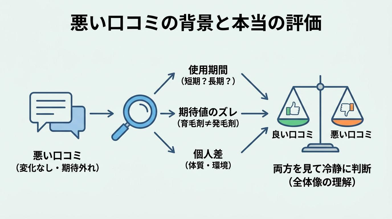 悪い口コミの背景と本当の評価の図解